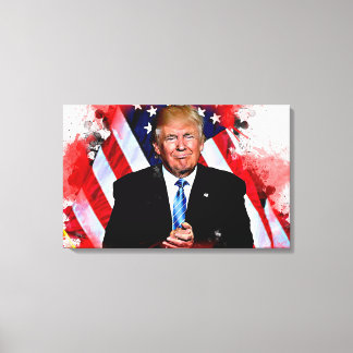Impressão Em Tela Pintura da Celebração de Donald Trump