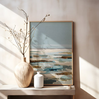 Impressão Em Tela Pintura da Costa Litorânea