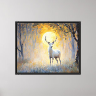 Impressão Em Tela Pintura da Floresta Branca Mística