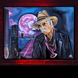 Impressão Em Tela Pintura da Lua Neon por Alfred Fox