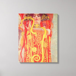 Impressão Em Tela Pintura da Mulher Vermelha com Cobra de Ouro de Gu