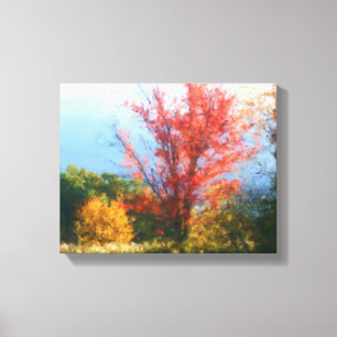Impressão Em Tela Pintura da Natureza na Folhagem de Outono