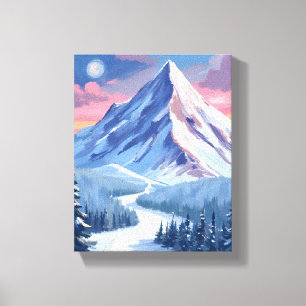 Impressão Em Tela Pintura da Paisagem da Natureza de Inverno da Mont