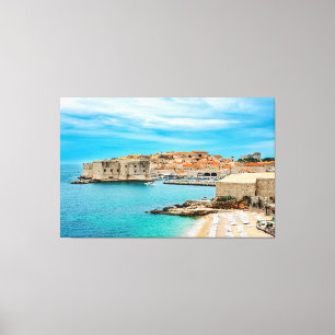 Impressão Em Tela Pintura da praia de Dubrovnik
