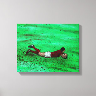 Impressão Em Tela Pintura da tentativa do rugby