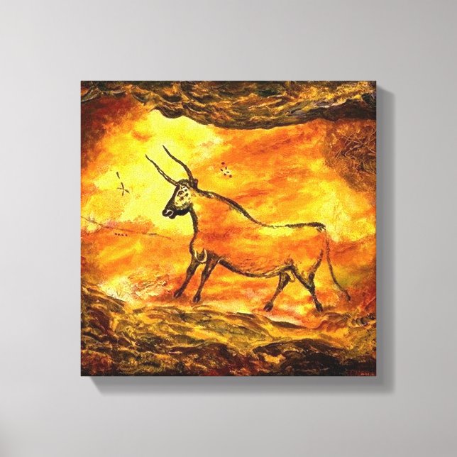 Impressão Em Tela Pintura das Cavernas Pré-Históricas de Lascaux (Frente)