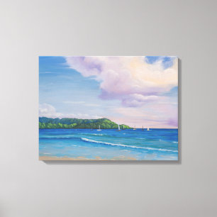 Impressão Em Tela Pintura das Ilhas Havaianas da Baía de Hanalei