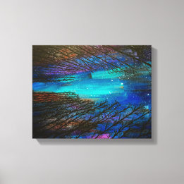 Impressão Em Tela Pintura das luzes do norte