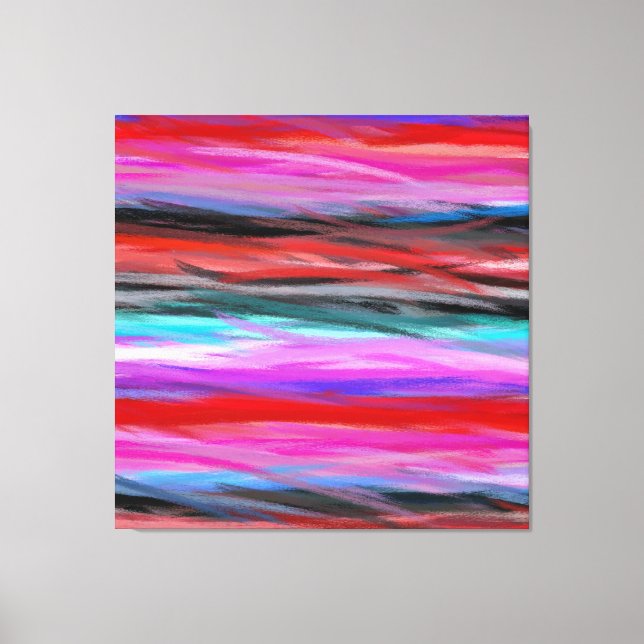 Impressão Em Tela Pintura de Abstrato moderna com várias cores 5 (Frente)
