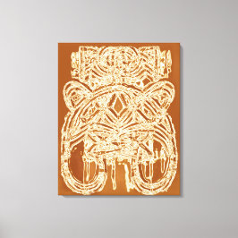 Impressão Em Tela Pintura de Abstrato moderno branco bege castanho