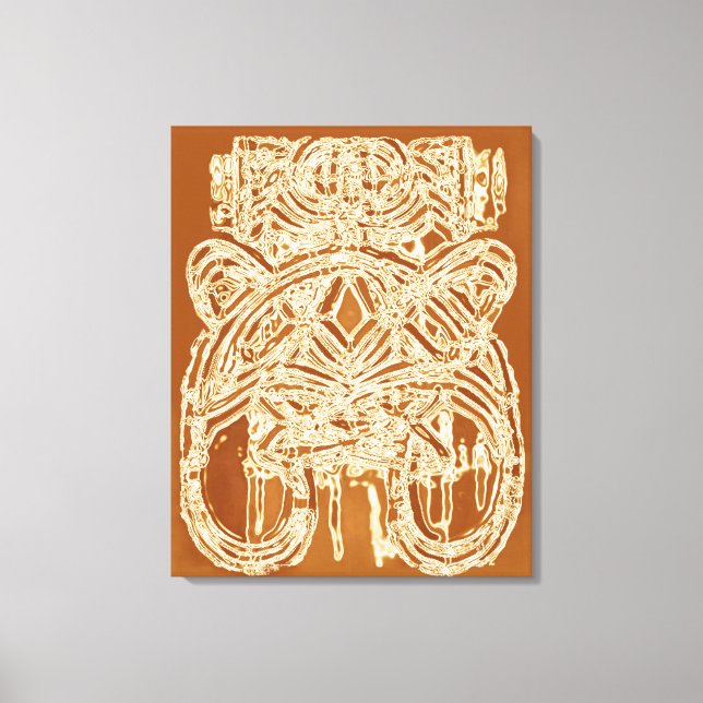 Impressão Em Tela Pintura de Abstrato moderno branco bege castanho (Frente)