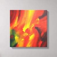 Pintura de Abstrato Verde Amarelo Vermelho