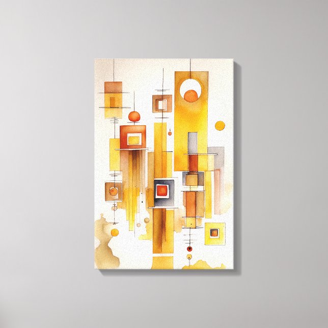 Impressão Em Tela Pintura de Aquarela abstrato (Frente)