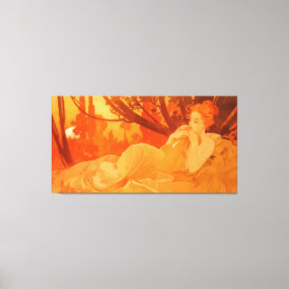 Impressão Em Tela Pintura de Art Nouveau inspirada em Mucha