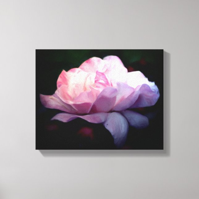 Impressão Em Tela Pintura de Arte Rosa Rosa Forte (Frente)