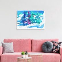 Pintura de Árvores Frescas de Inverno / Artista La