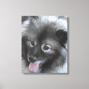 Impressão Em Tela Pintura de Bailey do Keeshond - arte original