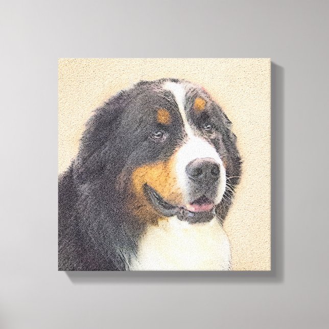 Impressão Em Tela Pintura de Cachorro de Montanha Bernese - Arte Ori (Frente)