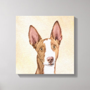 Impressão Em Tela Pintura de Cachorro Ibizan - Arte Cachorra Origina