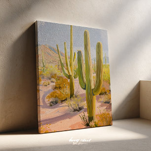 Impressão Em Tela Pintura de Cacto do Deserto, Arte de Parede do Sud
