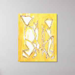 Impressão Em Tela Pintura de Casal de Abstrato Amarelo por MC Belkad