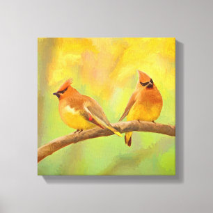 Impressão Em Tela Pintura De Cedar Waxwing - Arte De Cachorro Origin