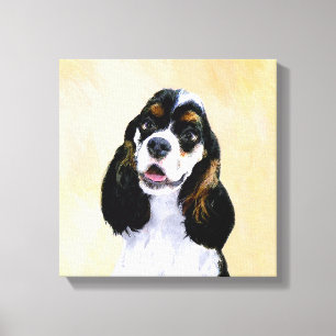 Impressão Em Tela Pintura De Cocker Spaniel (Participante) - Arte De
