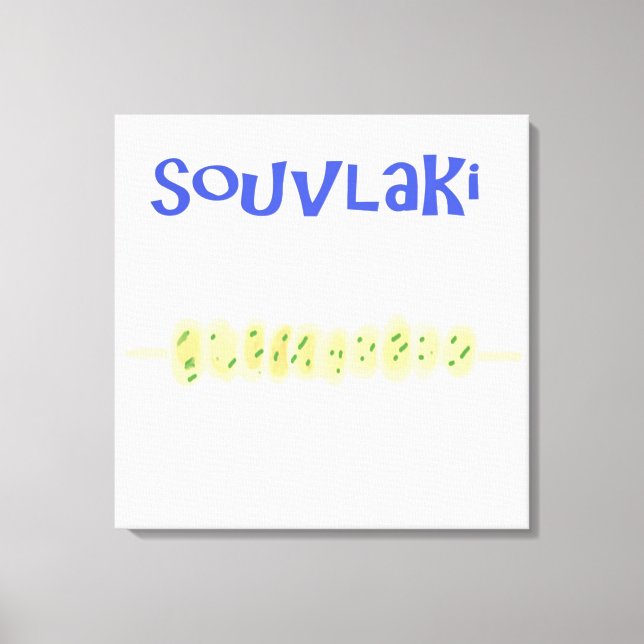 Impressão Em Tela pintura de comida em souvlaki greek (Frente)