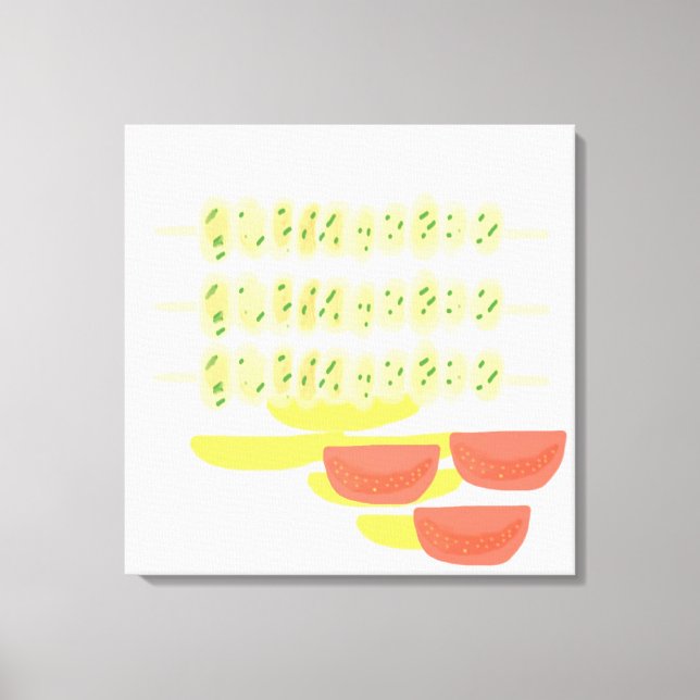 Impressão Em Tela pintura de comida em souvlaki greek (Frente)