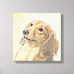 Impressão Em Tela Pintura de Dachshund (Longhaired) - Arte de Cão Or