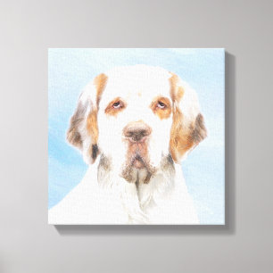 Impressão Em Tela Pintura de Espanhol Clumber - Arte de Cachorro Ori