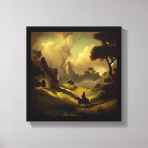Impressão Em Tela Pintura de Fantasia 2 - Paisagem Medieval