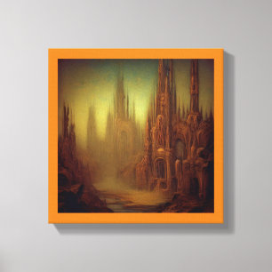 Impressão Em Tela Pintura de Fantasia 9  - Cidade Abandonada