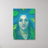 Pintura De Fantasia Surreal De Peixe Sereia