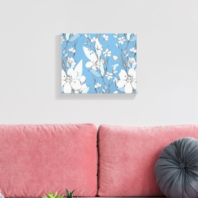 Impressão Em Tela Pintura de Flores de Água (Insitu(Sala de estar))