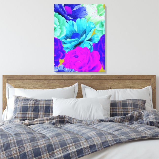 Impressão Em Tela Pintura de Flores de Água (Insitu(Quarto))