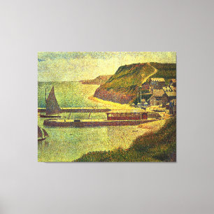 Impressão Em Tela Pintura de Georges Seurat: Porto-en-Bessin (1888)