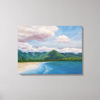 Impressão Em Tela Pintura de Hanalei Bay Hawaii