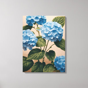 Impressão Em Tela Pintura de Hydrangeas Azul Tranquilo