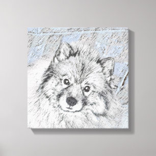 Impressão Em Tela Pintura de Keeshond Beth - Arte de Cachorro Origin