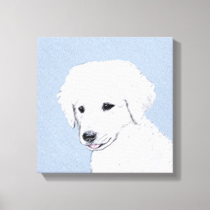Impressão Em Tela Pintura de Kuvasz - Arte de Cachorro Original Boni