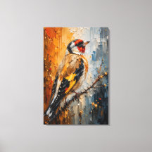 Pintura de Luxo de Pintassilgo Dourado Impasto – A