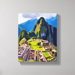 Impressão Em Tela Pintura de Machu Picchu Peru