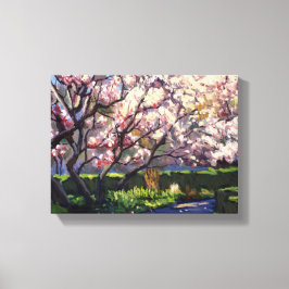 Impressão Em Tela Pintura de Macieiras em Flor