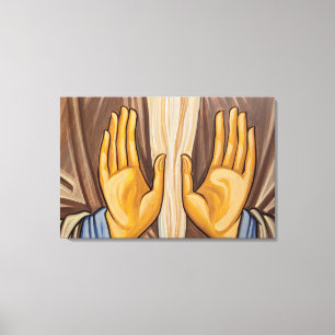Impressão Em Tela Pintura de Mãos em uma Igreja