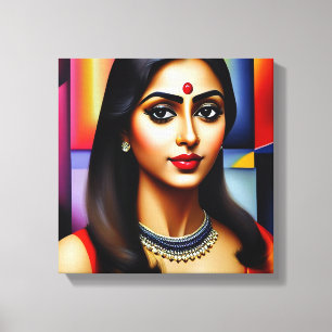 Impressão Em Tela Pintura de Mulheres Bonitas