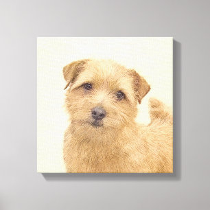 Impressão Em Tela Pintura de Norfolk Terrier - Arte de Cachorro Orig