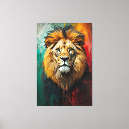 Impressão Em Tela Pintura De Óleo Vibrante De Retrato Real Artístico