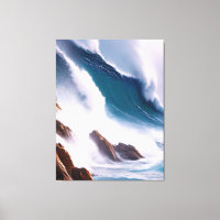 Pintura de Ondas Maiestosas no Oceano