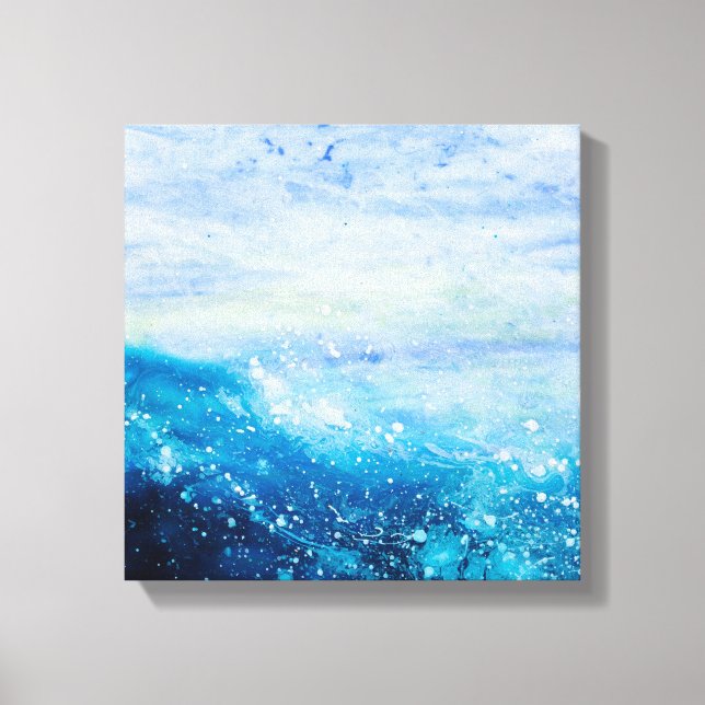 Impressão Em Tela Pintura de ondas oceânicas, espuma marinha (Frente)